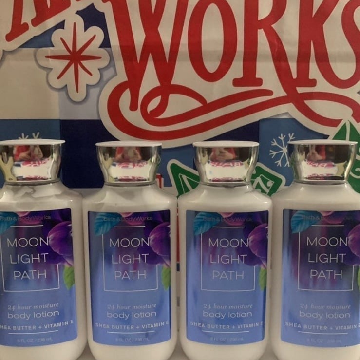 4 NEW BODY LOTIONS MOONLIGHT PATH FRAGRANCE LOTION BATH AND BODY WORKS SKINCARE