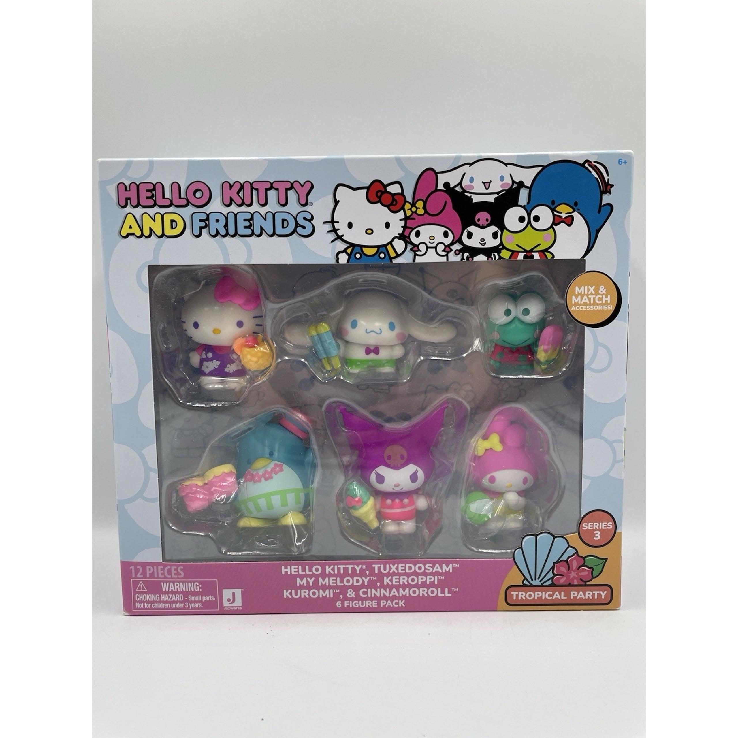Jazwares Collectible Hello Kitty And Friends 6 Figure Pack Tropical Party Sealed