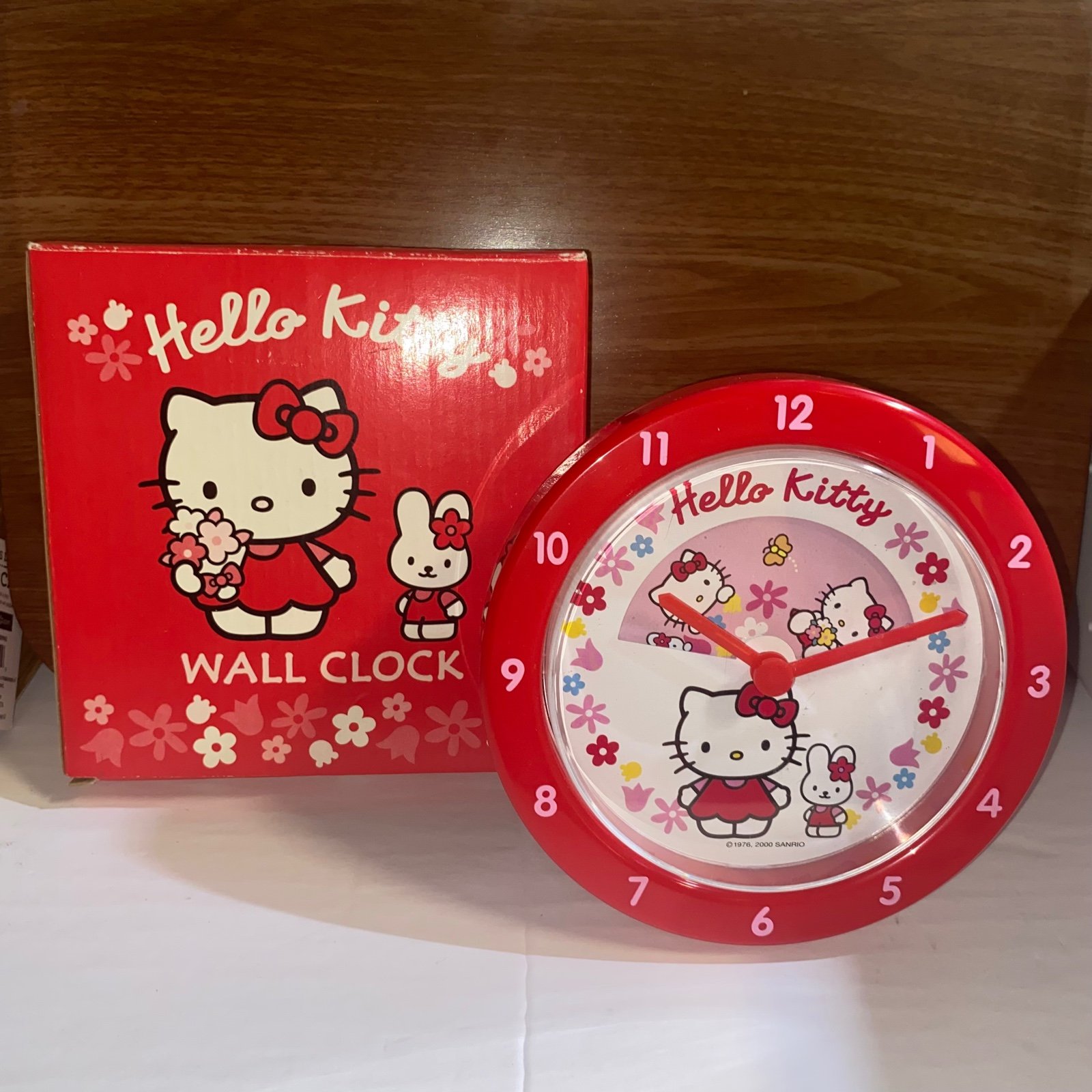 Vintage hello Kitty Cathy Bunny RARE Clock Animated Sanrio 1976 2000 NIB