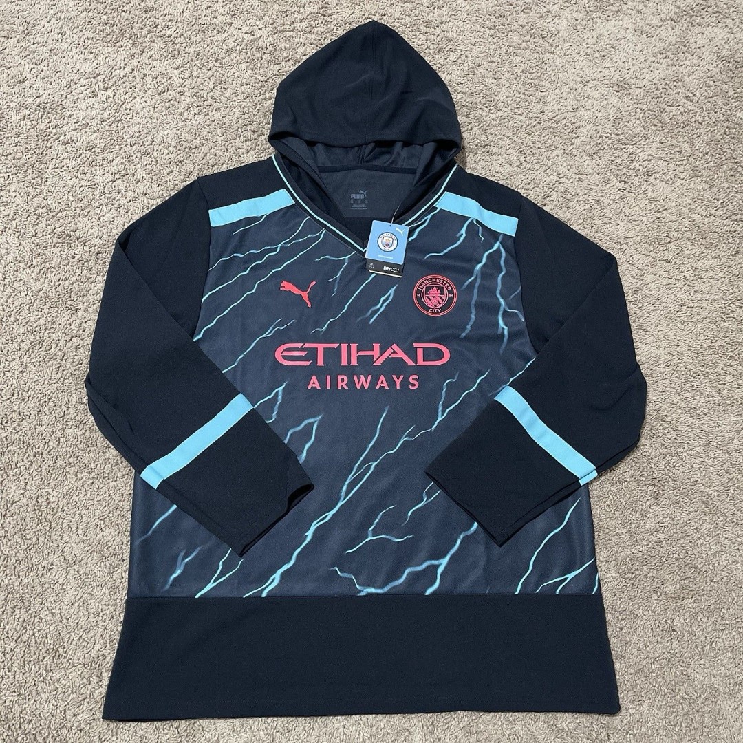 Manchester City Hoodie Mens XXL 2XL Navy Blue Puma Oversize Winter 23/24 Season