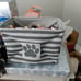 Striped Paw Patch Bin Gray