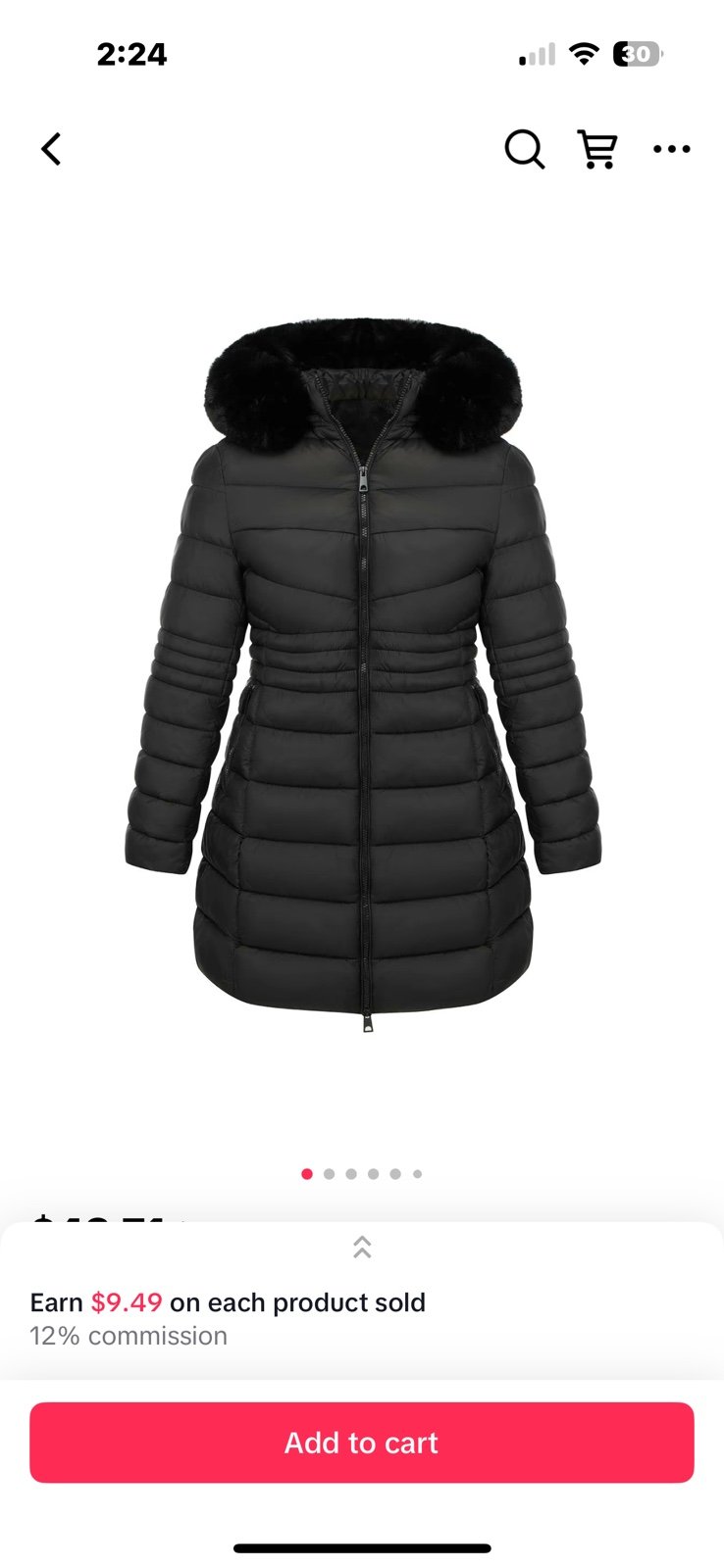 Women's Solid Color Fuzzy Trim Zip Up Hooded Winter Coat, Casual Fashionable Lon