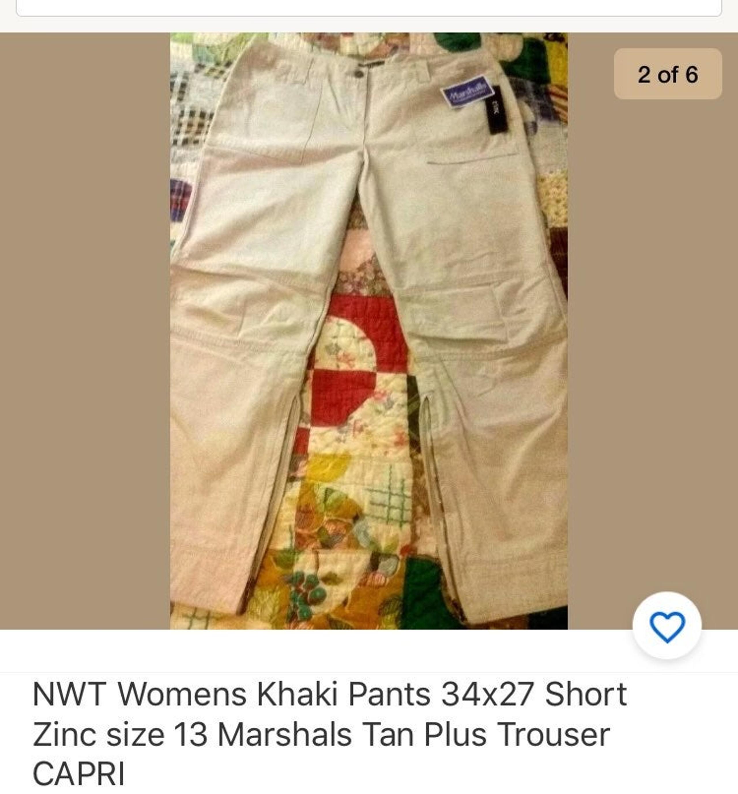 -Pants Capri Womens Zinc 34x27 Size 13