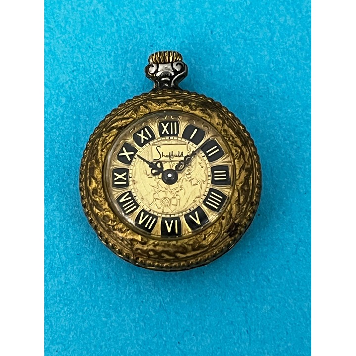 Vintage Womens Sheffield Swiss Made Gold Tone Pocket Watch - Manual Wind 4 repai