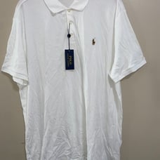 POLO Ralph Lauren Short Sleeve White Polo Shirt Custom Slim Fit Mens 2XL NEW