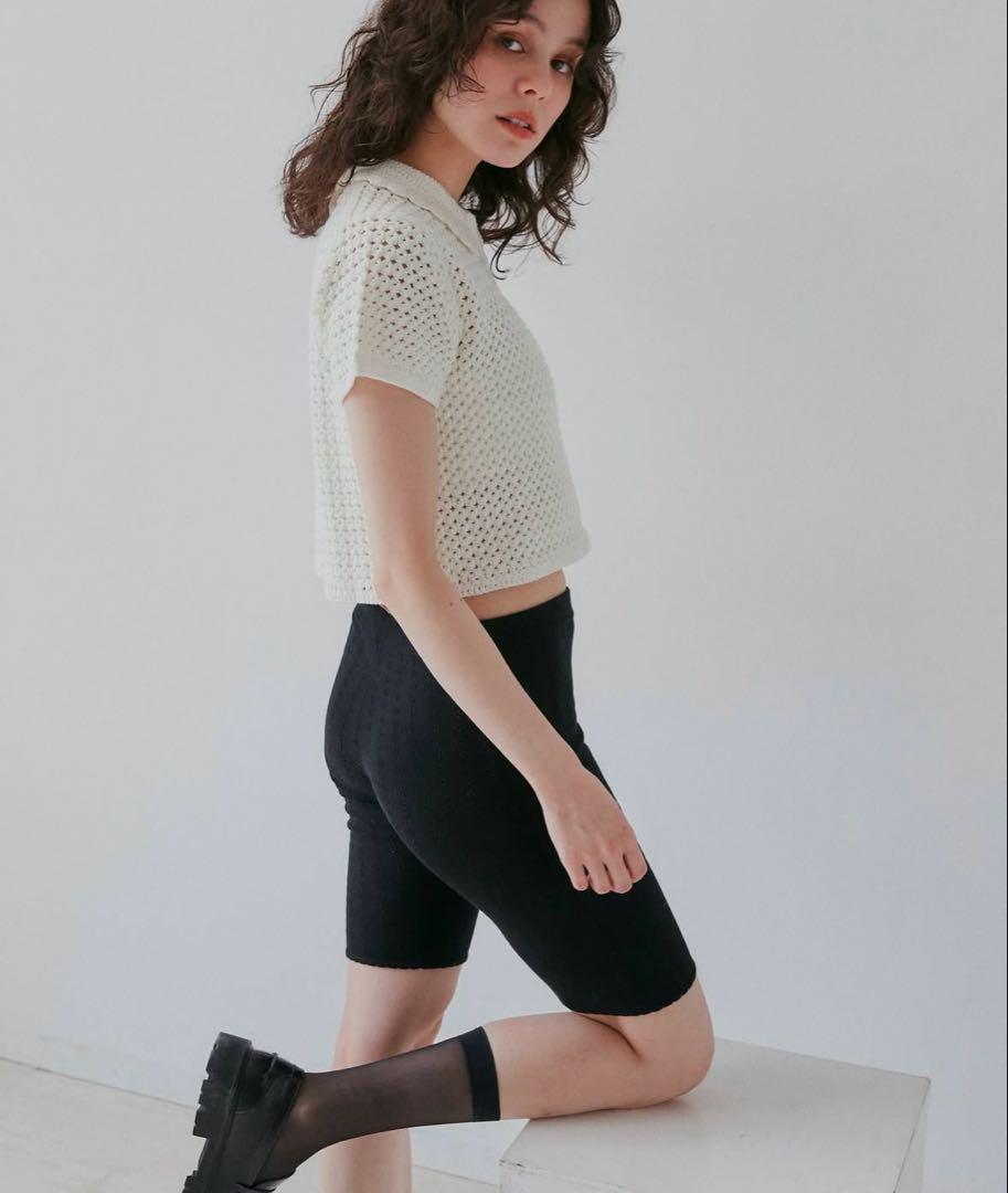 冬ギフト  moose's Leggings Leggings Half Eyelet Mu'sees パンツ