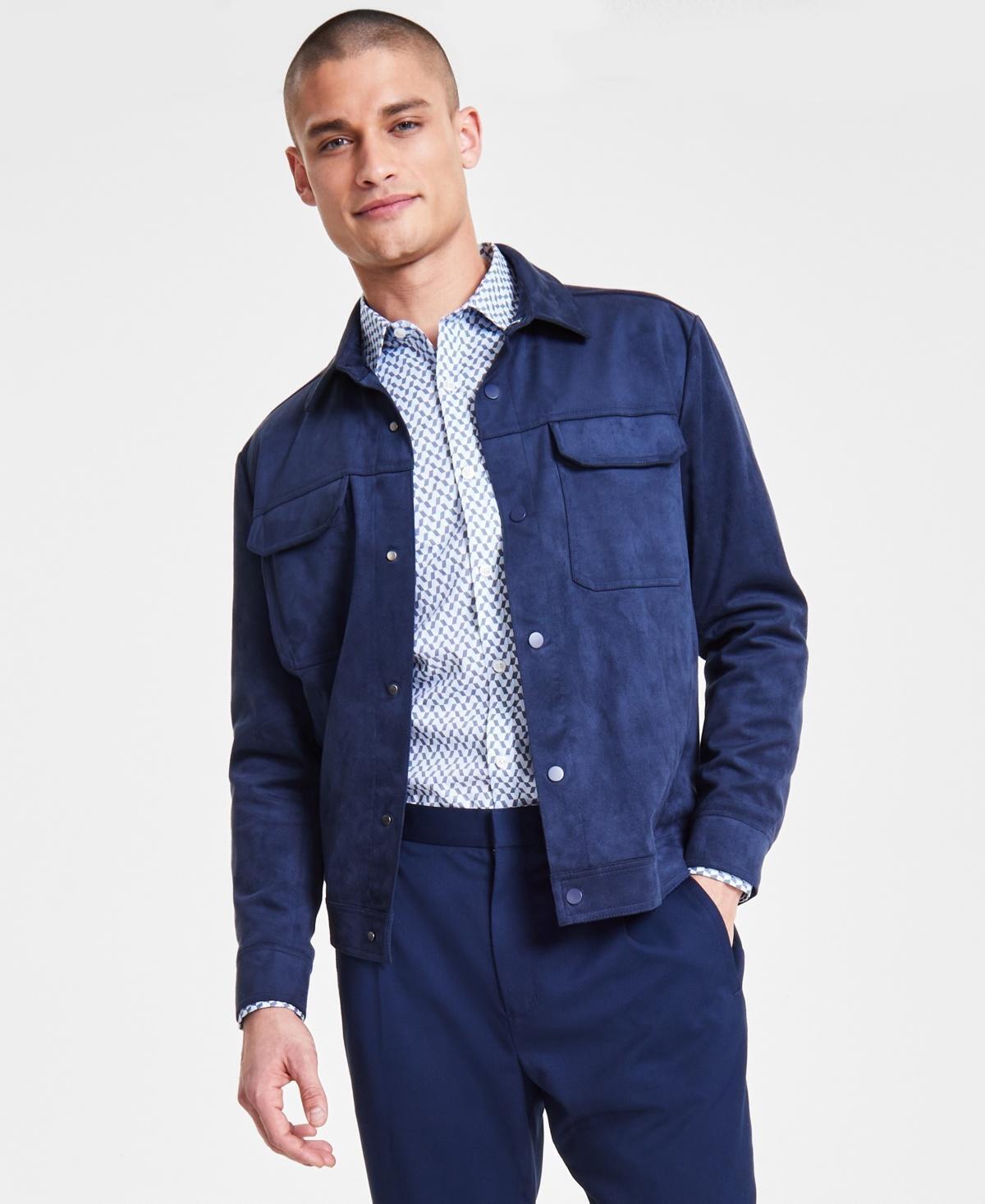 Alfani Men's Regular-Fit Stretch Faux-Suede Chore Jacket L