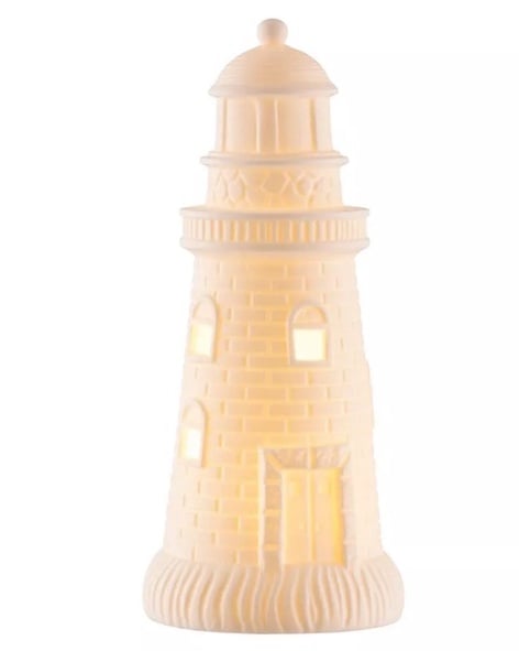 Belleek Lighthouse LED Luminaire Figurine Lamp - Light Up Figurine Irish Decor