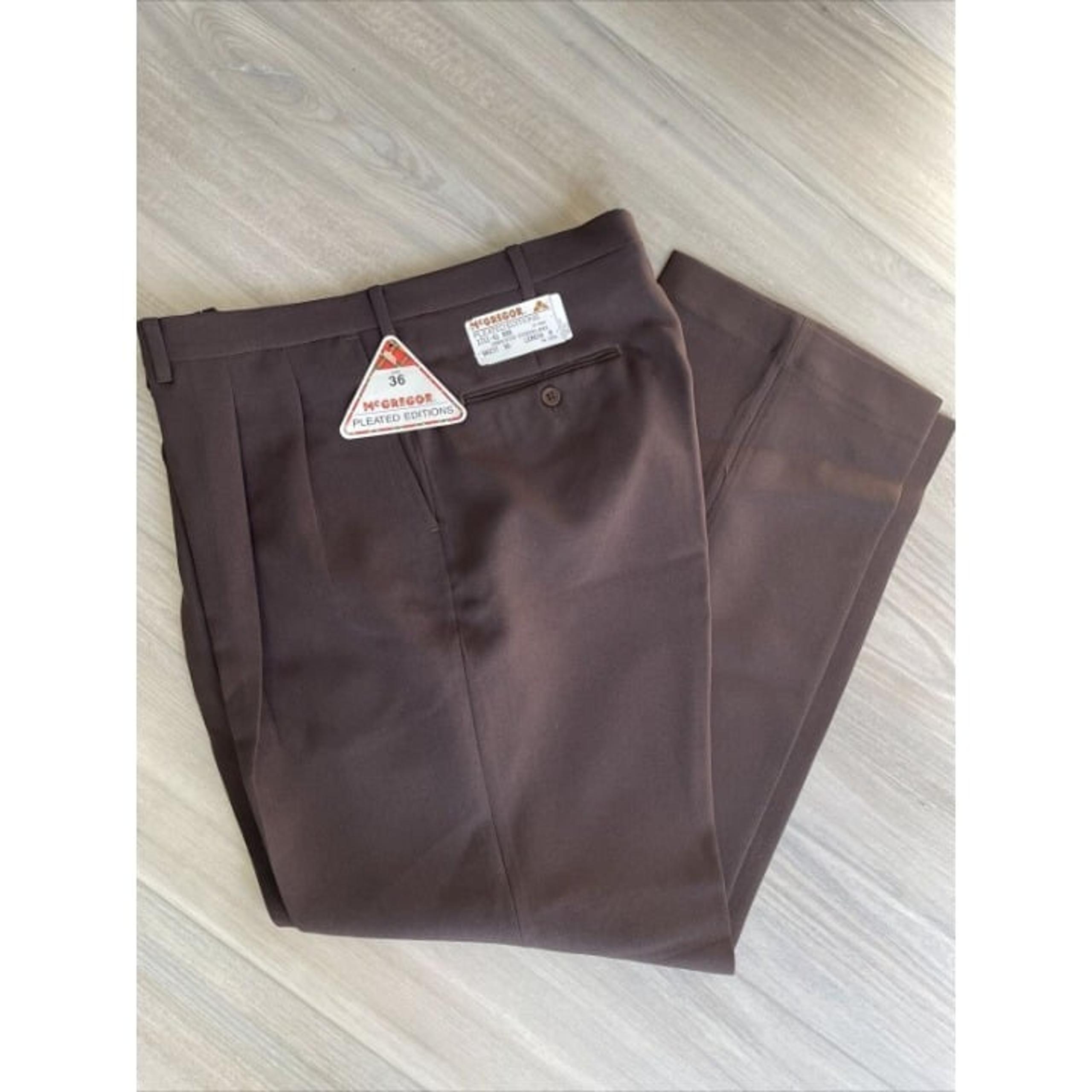 Vintage NWT McGregor Men's Brown Polyester Pants - 36 x 29.5 - Waist 36 Length M