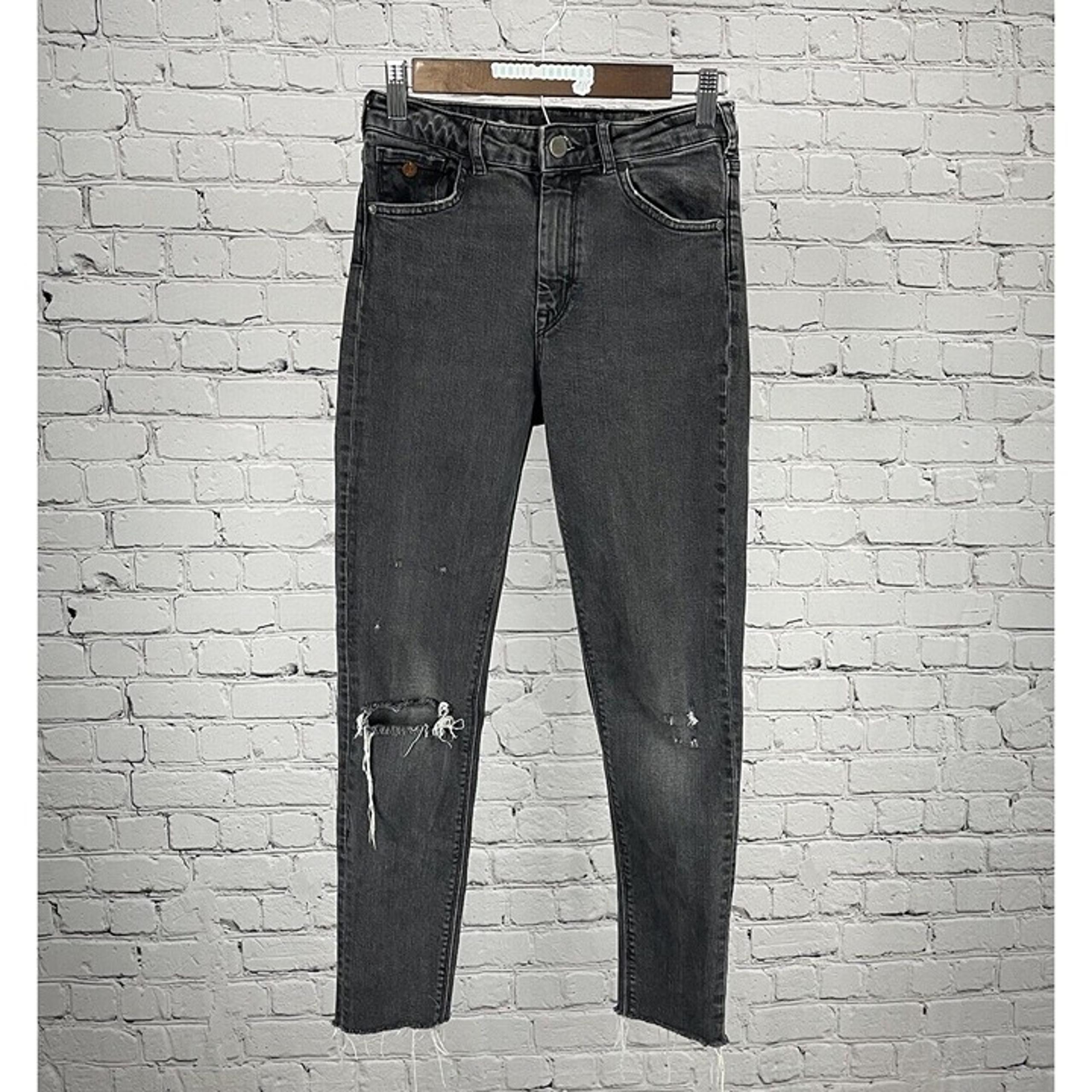 Scotch & Soda Grey Skinny Distressed Jeans Stretch Raw Hem Size 26 (25x25.5)