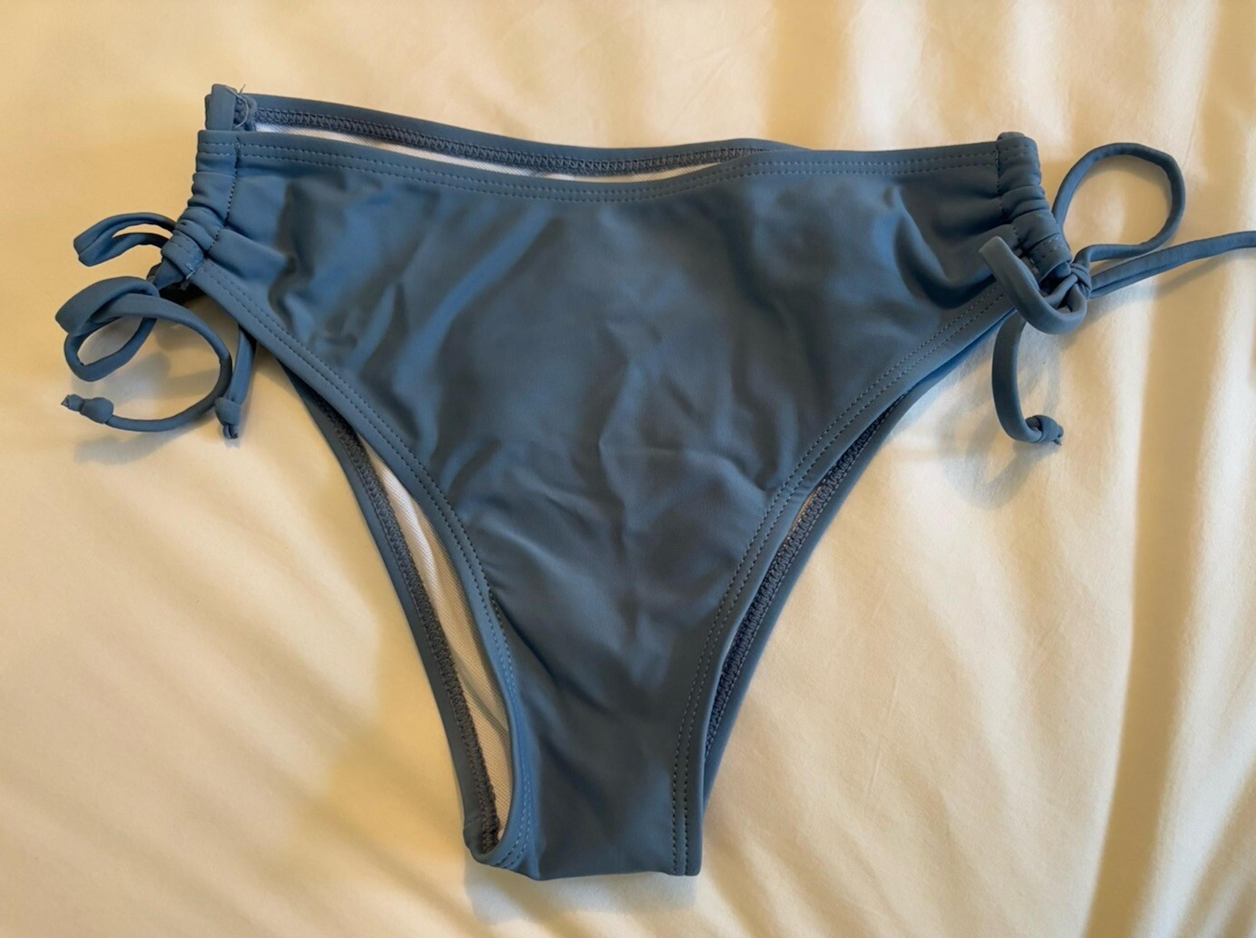 Women’s Bikini Bottoms Size XS - Blue Hipster Bikini Swim Bottoms adjustable Tie