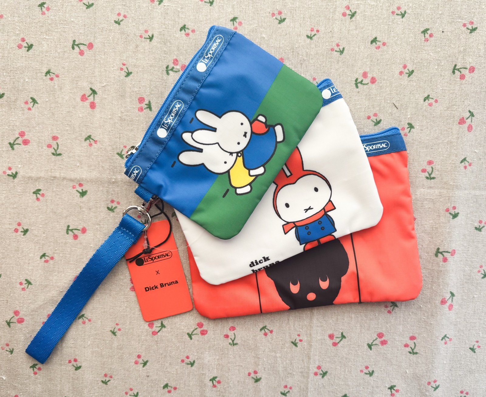 LeSportSac x Miffy - Set of Three Nylon Zipper Pouches // Brand New