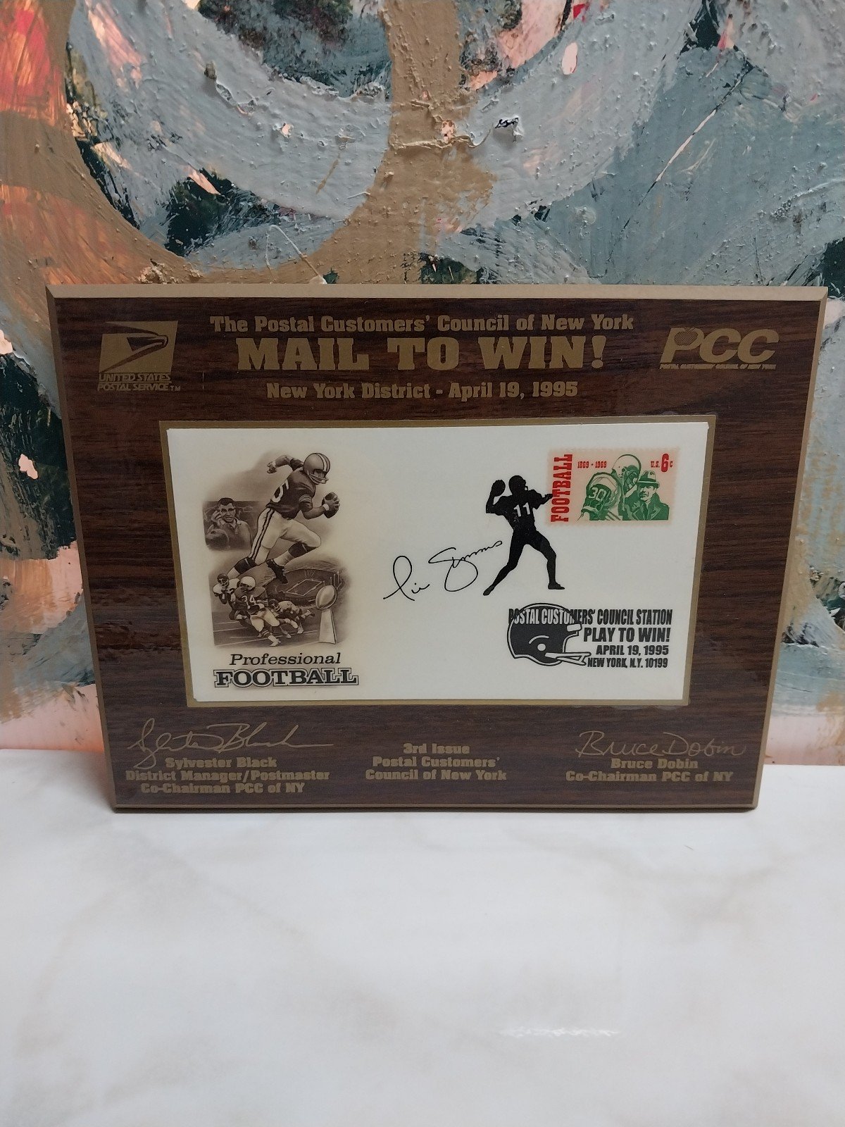 USPS PHILATELIC Football Stamp Plaque