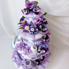 Flowers Diaper Cake, Baby Shower Gift
