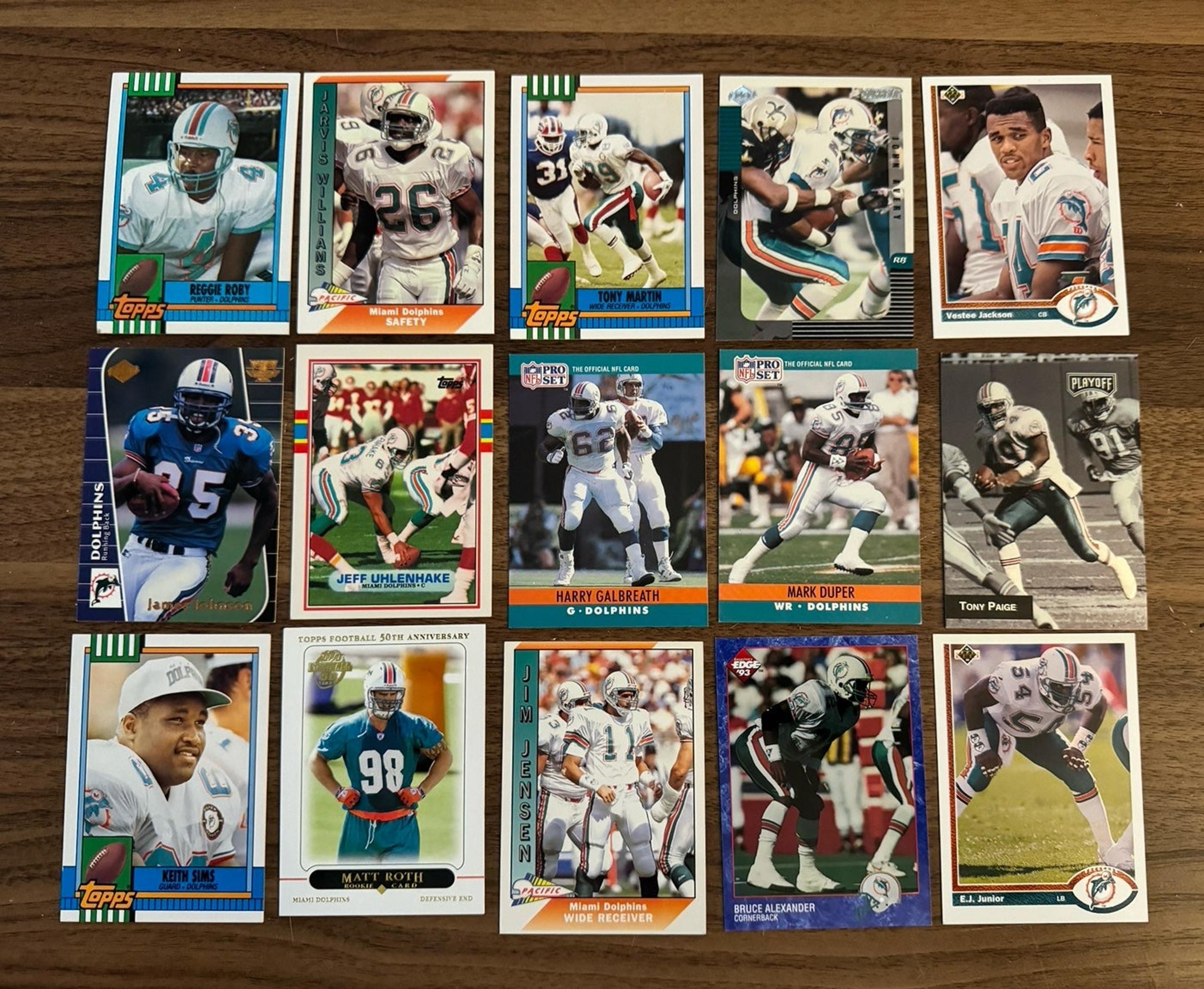 Miami Dolphins 15 Card Lot