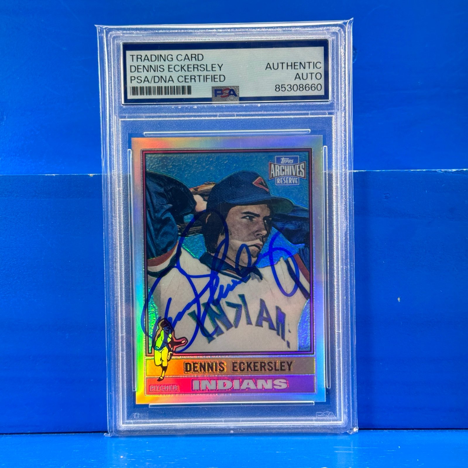 DENNIS ECKERSLEY Autographed 2001 Topps Archives Reserve #23 Rookie Reprint PSA