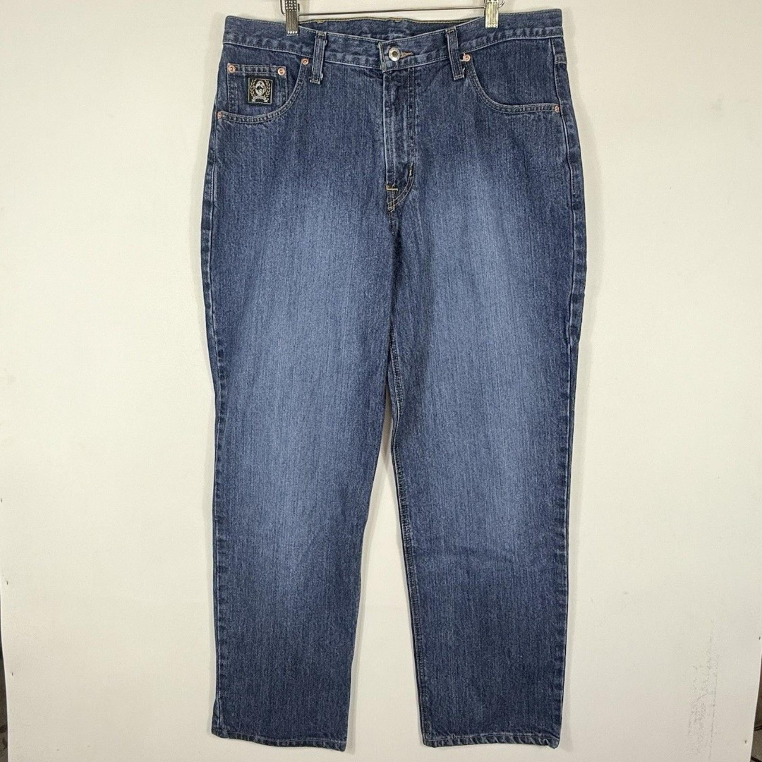 Cinch Mens 36 x 32 Western Rodeo Cowboy Straight Leg Medium Wash Denim Jeans