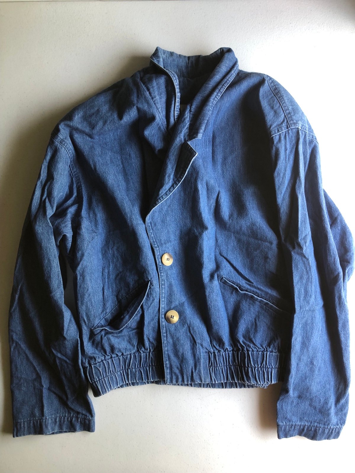 VTG Women’s Size Medium Suburbans 90s Blue Jean Bomber Jacket