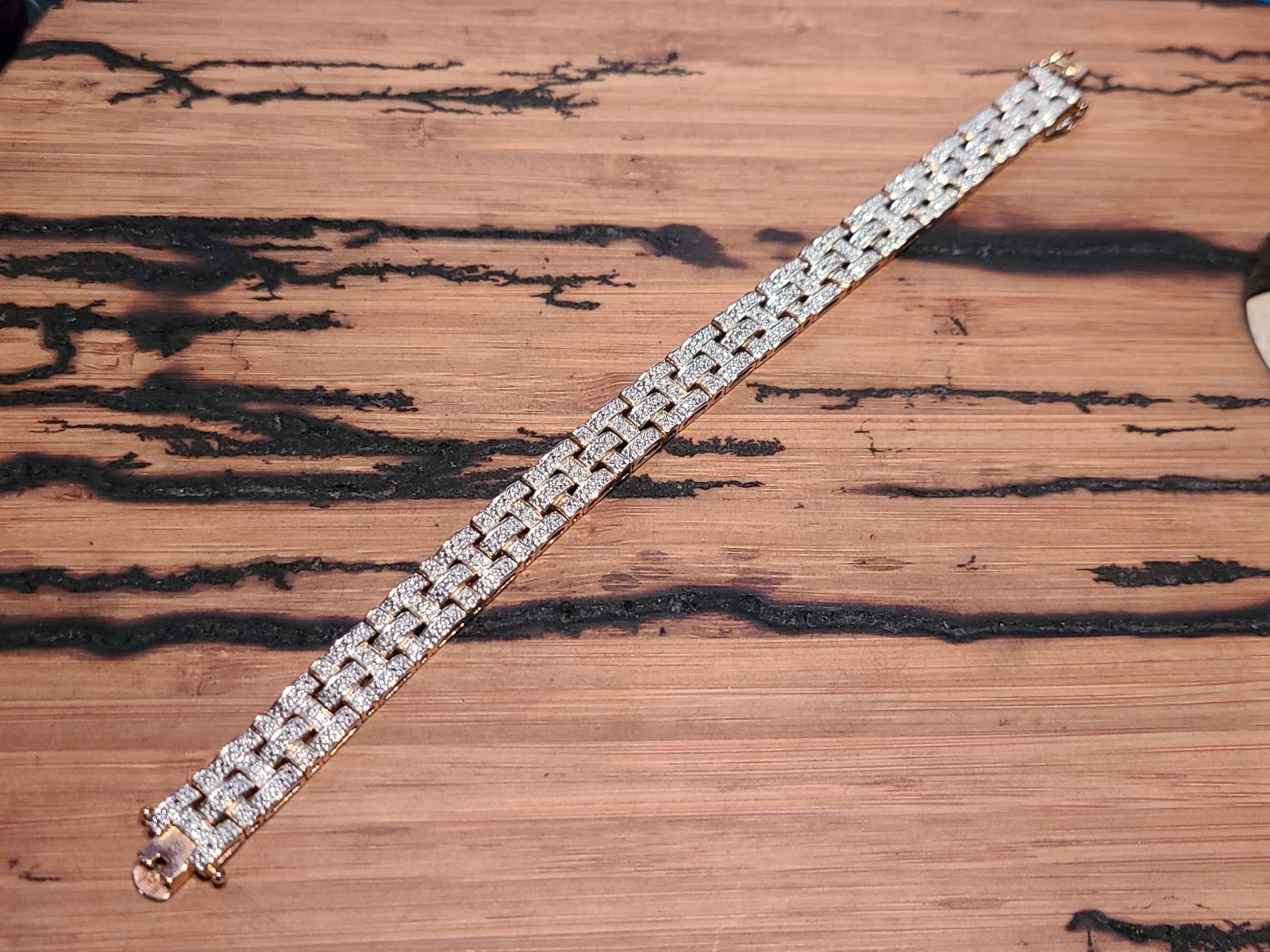 Sterling Silver 925 Rose Gold Plated Tennis Bracelet