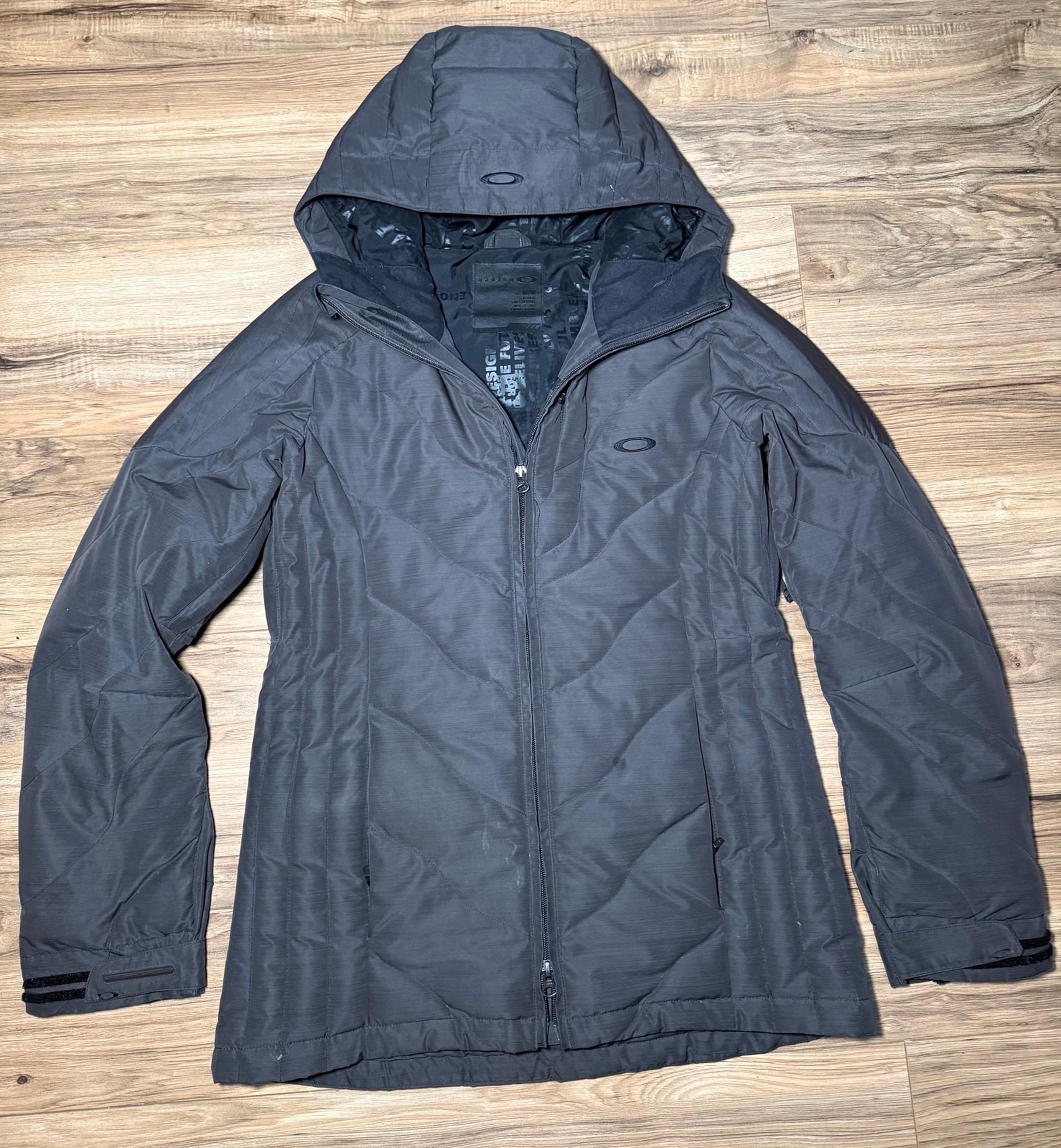 Oakley Recco Ski Snowboard Jacket Coat Hooded Women’s M Medium Duck Down Gray