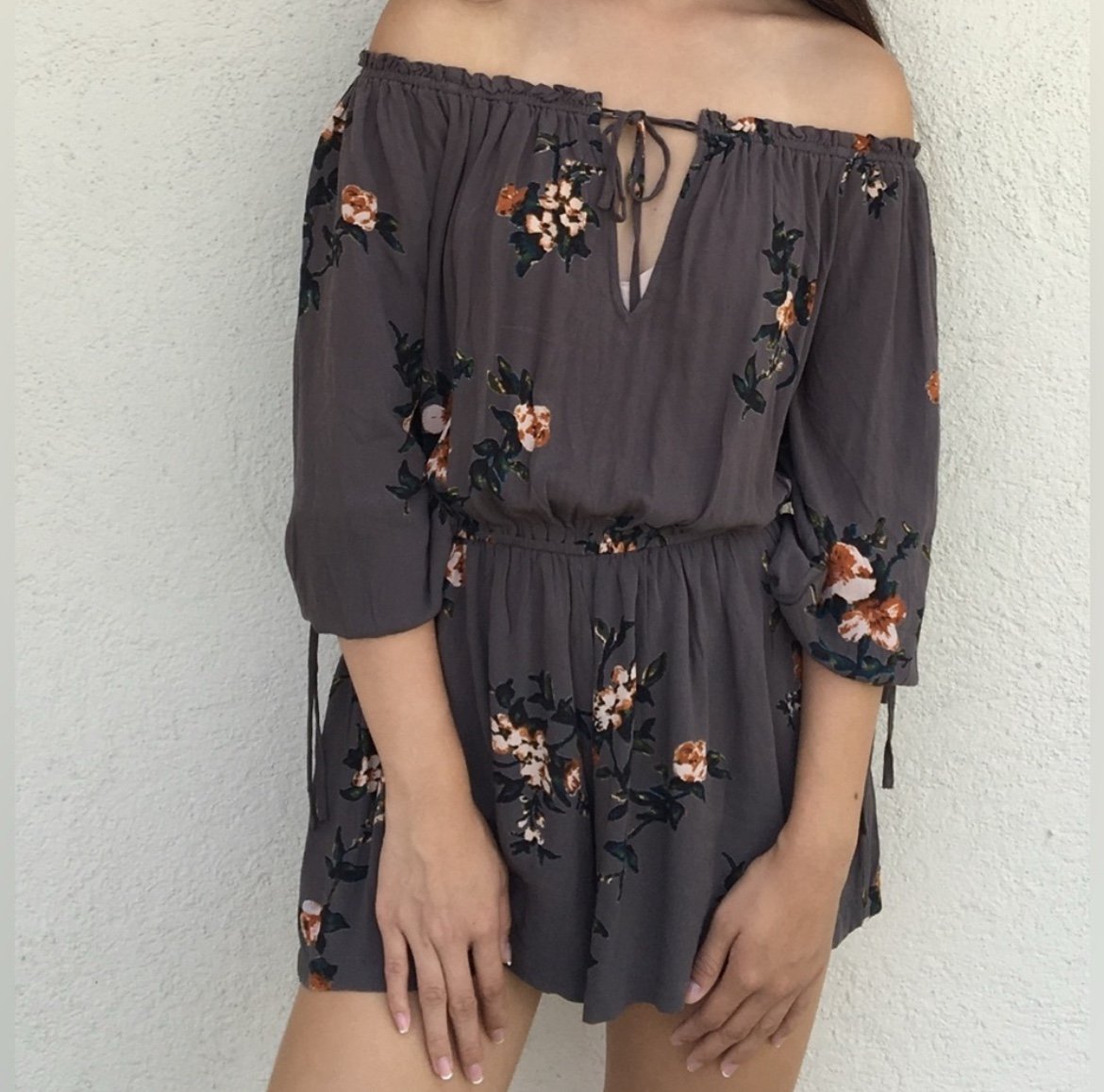 Free People floral off the shoulder romper