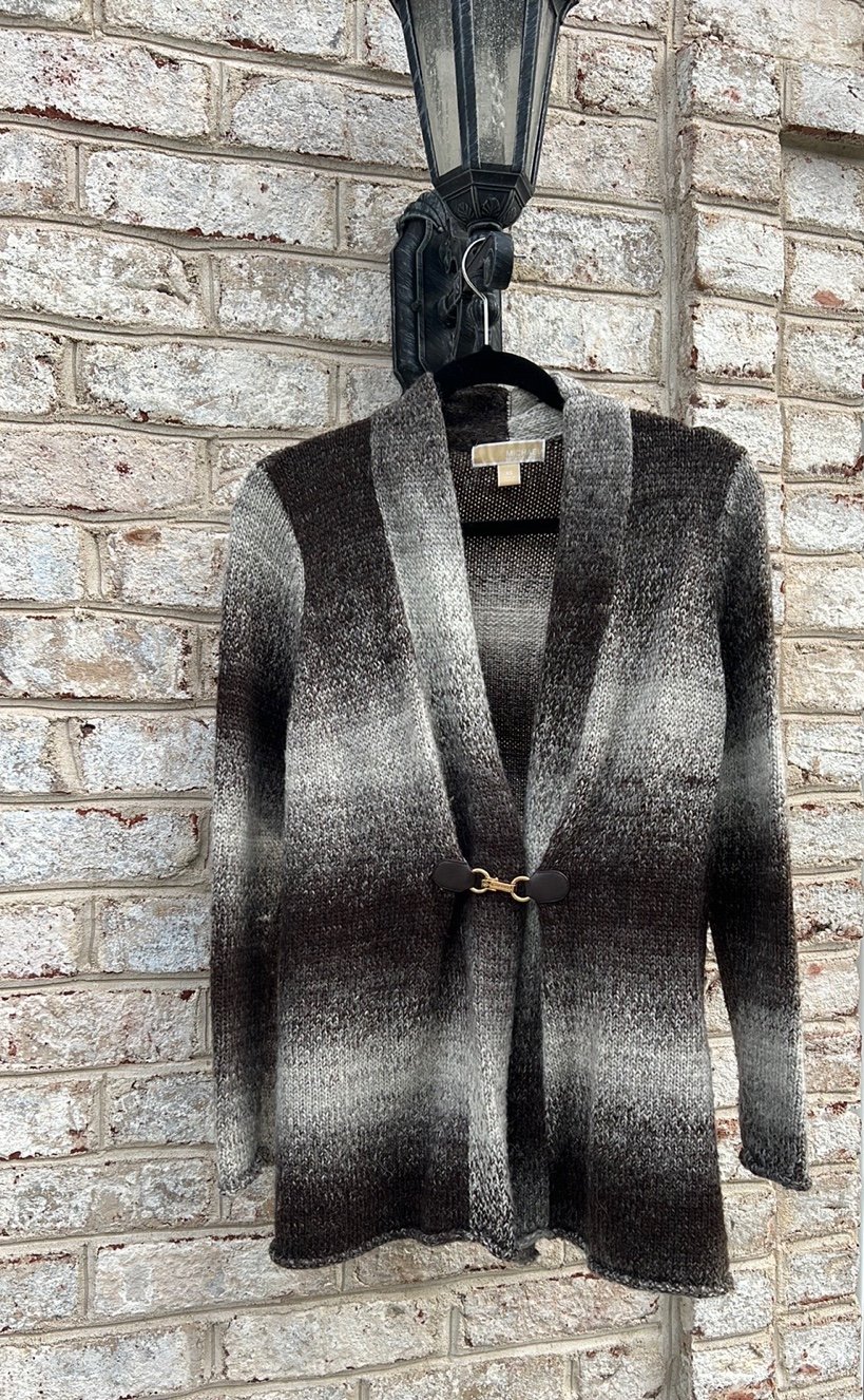 MICHAEL Michael Kors Ombré Brown Wool Blend Clip Front Sweater