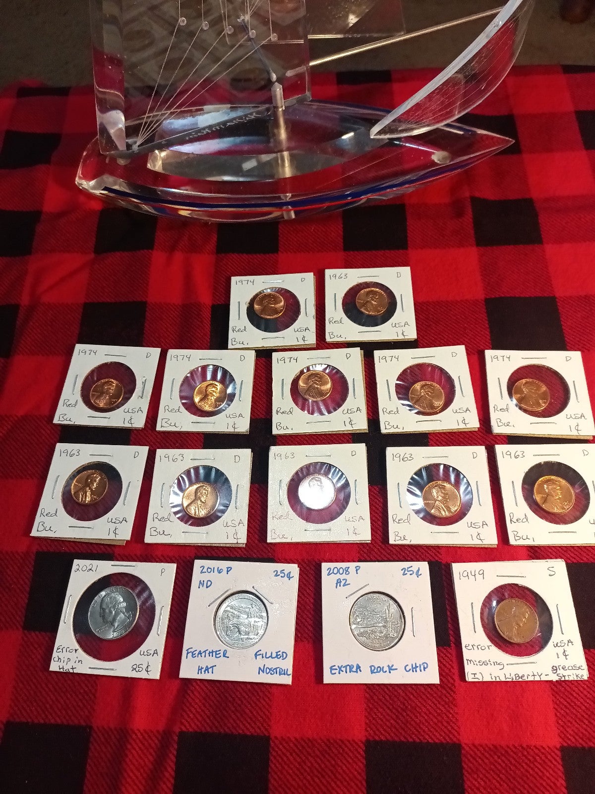 USA Coin collection..12 BU Or better in grade..and 4 error coins