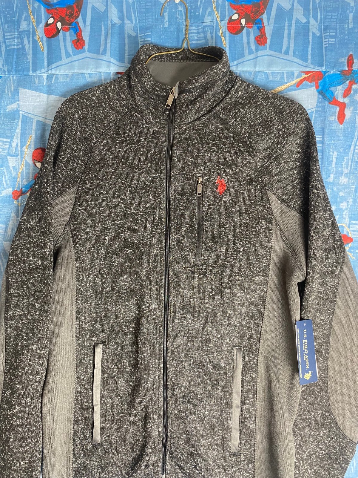 POLO RALPH LAUREN GREY ZIP UP 100% COTTON JACKET