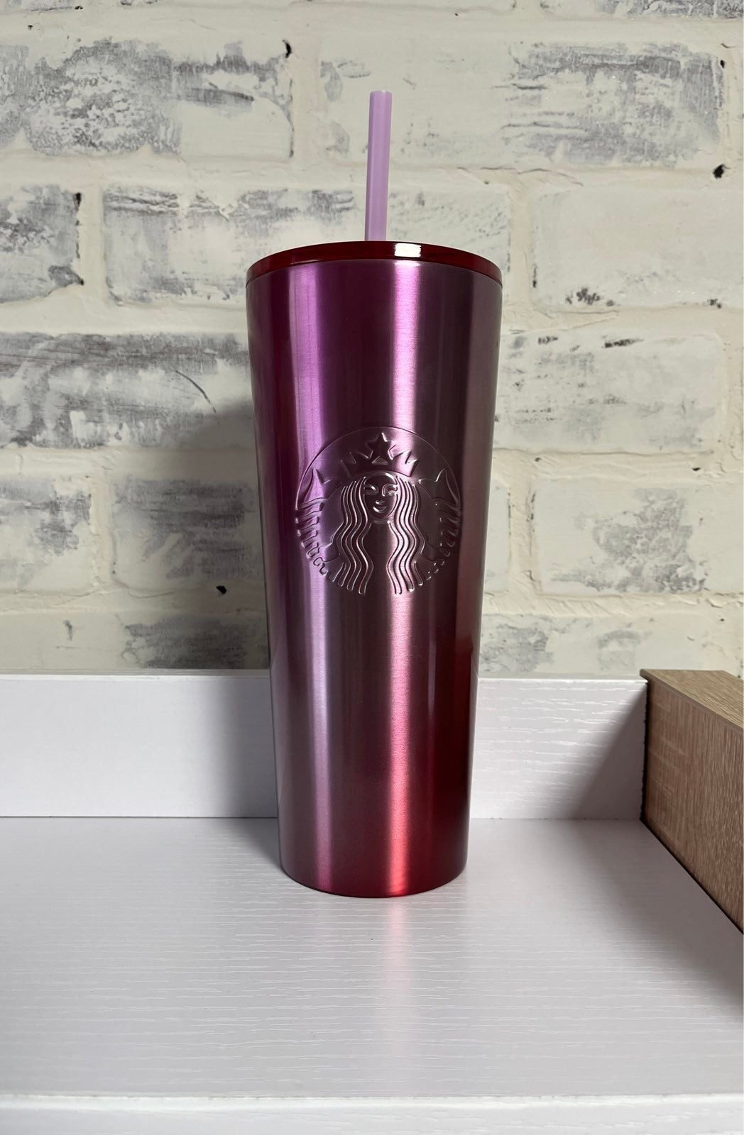 New Starbucks 24oz Tumbler Pink Red Stainless Steel