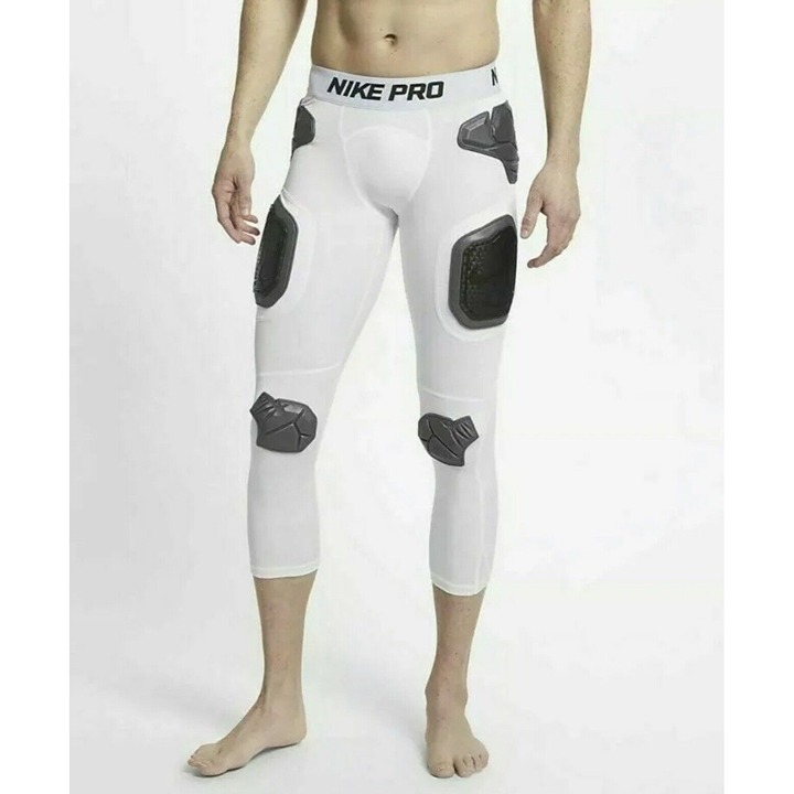 Nike Pro Hyperstrong 3/4 Padded Tight White Football Pant Sz 4XL NEW AO6231 100