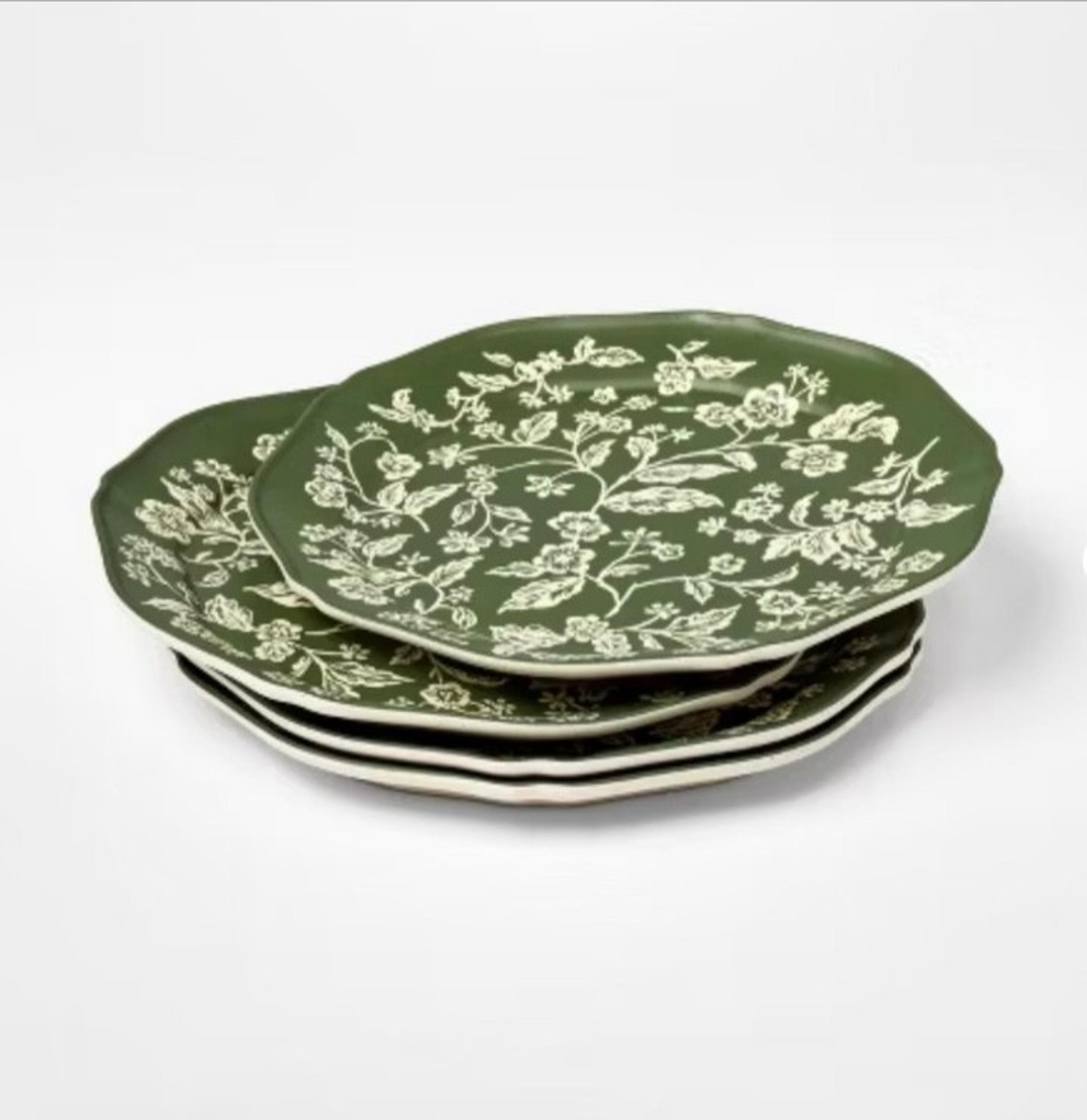 8.5" 4pk Melamine Floral Salad Plates Green - Threshold™ Studio McGee