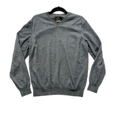 Black brown 1826 100% merino wool grey sweater made in Italy large