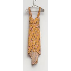 VTG Y2K No Boundaries Coconut Girl Floral Maxi Spaghetti Straps High Low Dress