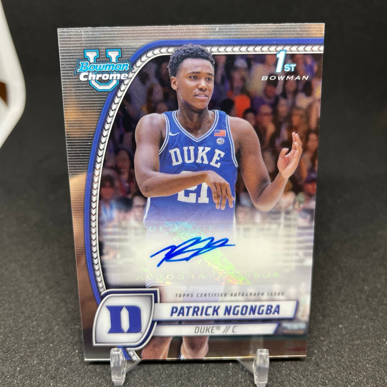 2024-25 Bowman Chrome University #58 Patrick Ngongba, Duke 1St Bowman Auto