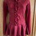 THE LINE UP Burgundy Lace Rhinestoned Long Sleeve Dance Top NWT Adult Medium