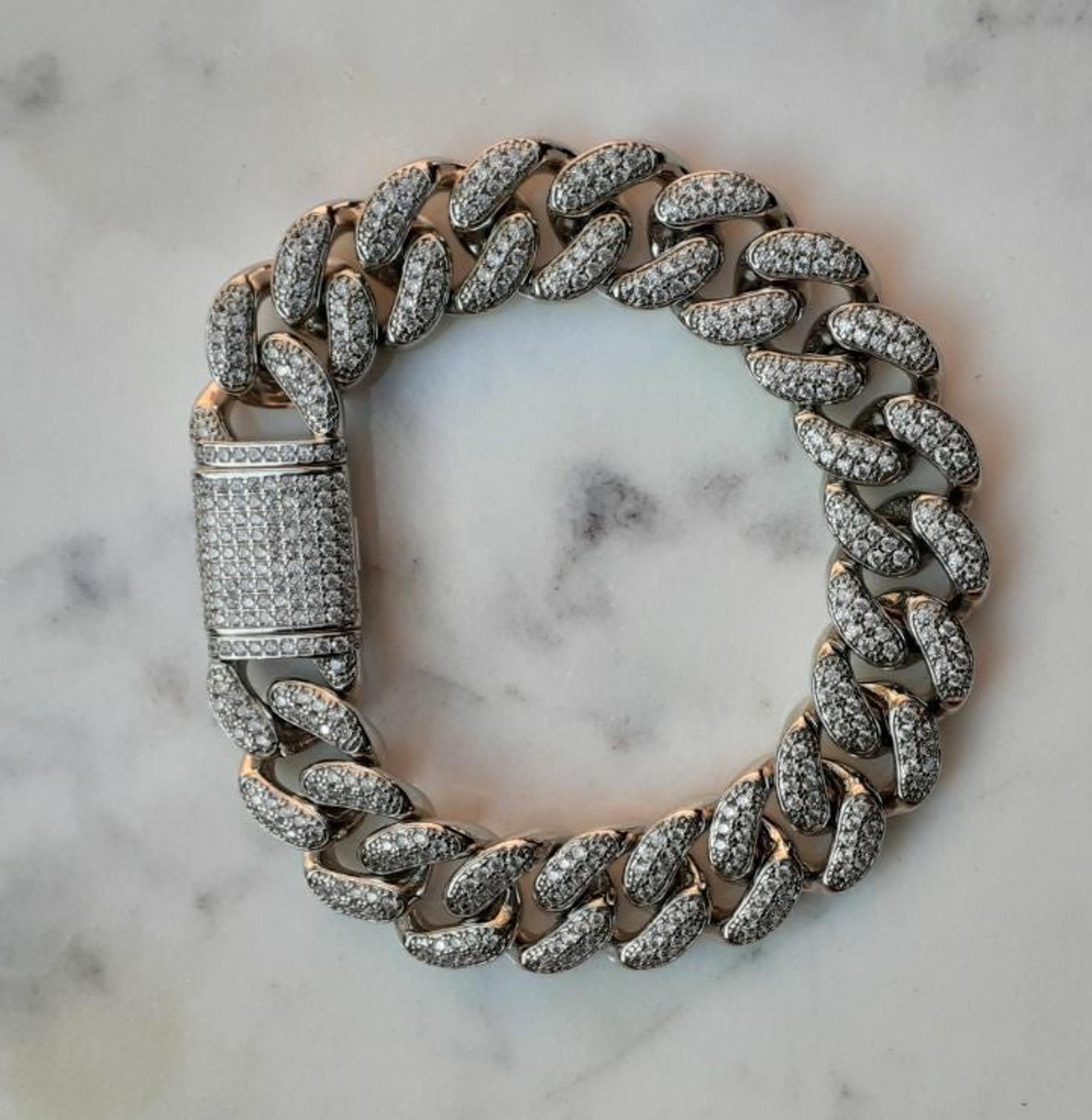 iced out white gold bracelet