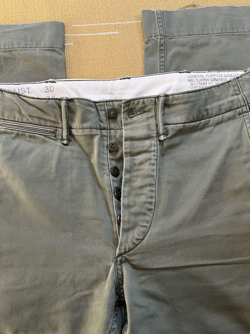 RRL Double RL Chino Pants Olive Waist 30 inches Inseam 30