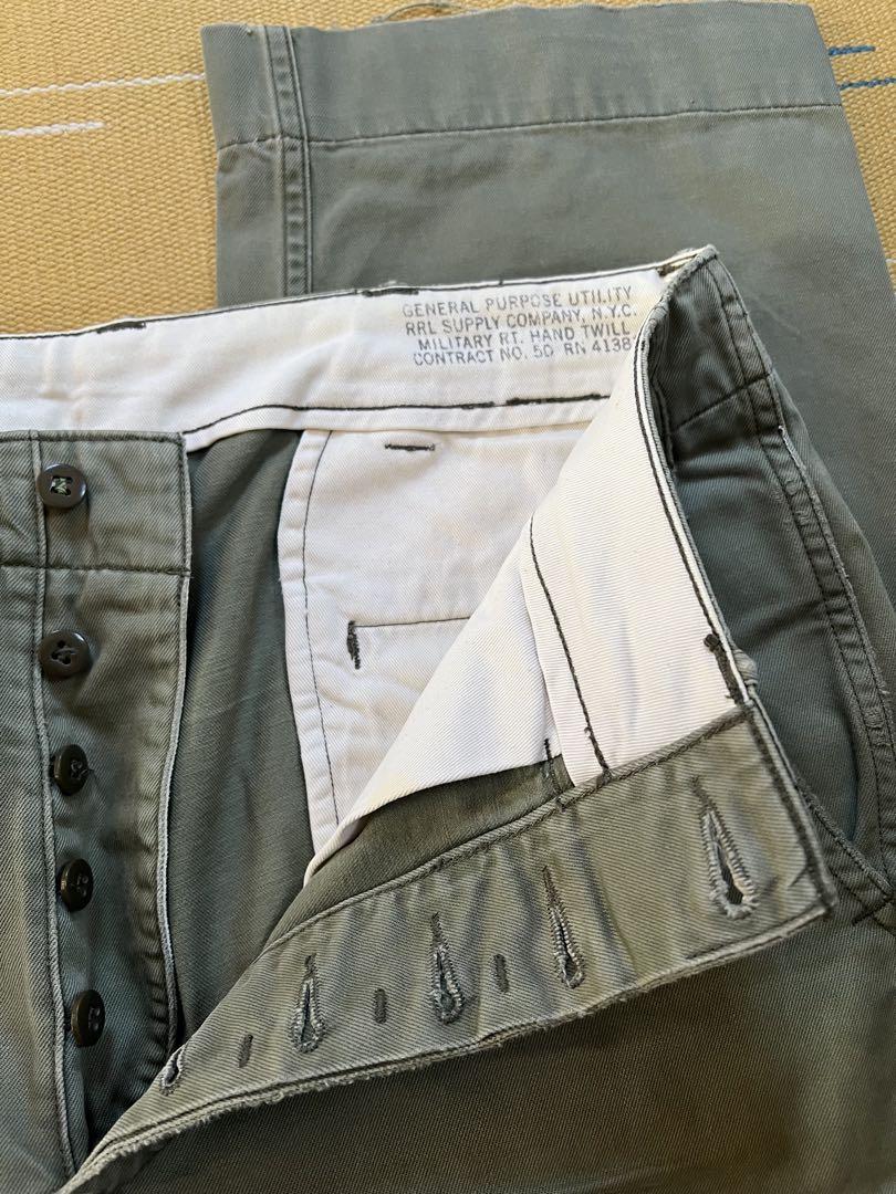 RRL Double RL Chino Pants Olive Waist 30 inches Inseam 30