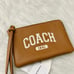 NWT Coach Corner Zip Wristlet With Varsity