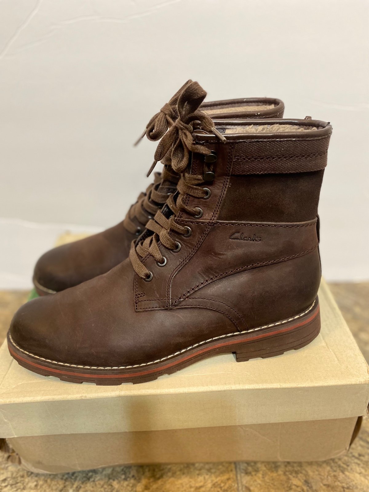 Clarks Men Boots- Brown Leather