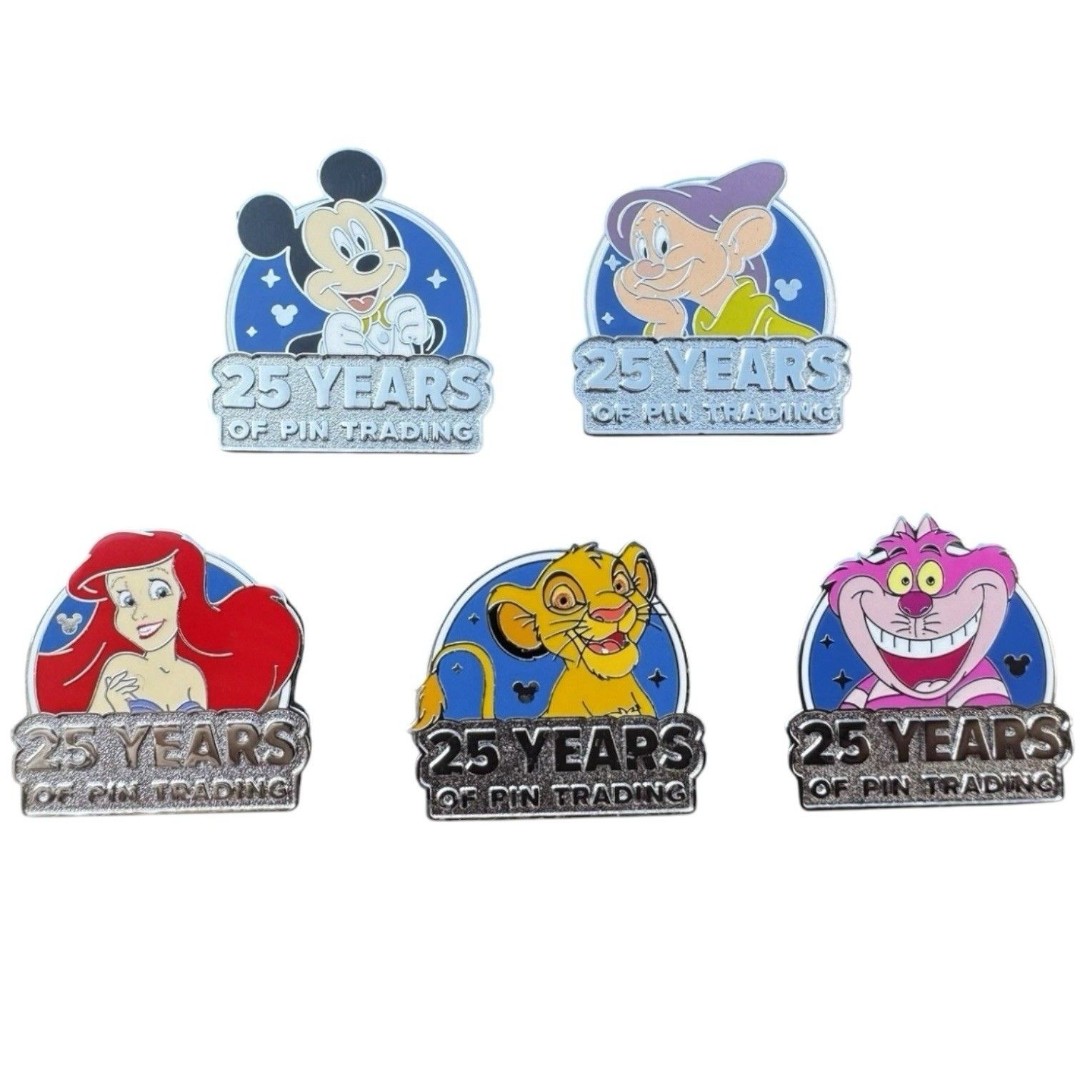 2025 WDW 25 Years Of Pin Trading Hidden Disney Series Complete Set of 5 Pins