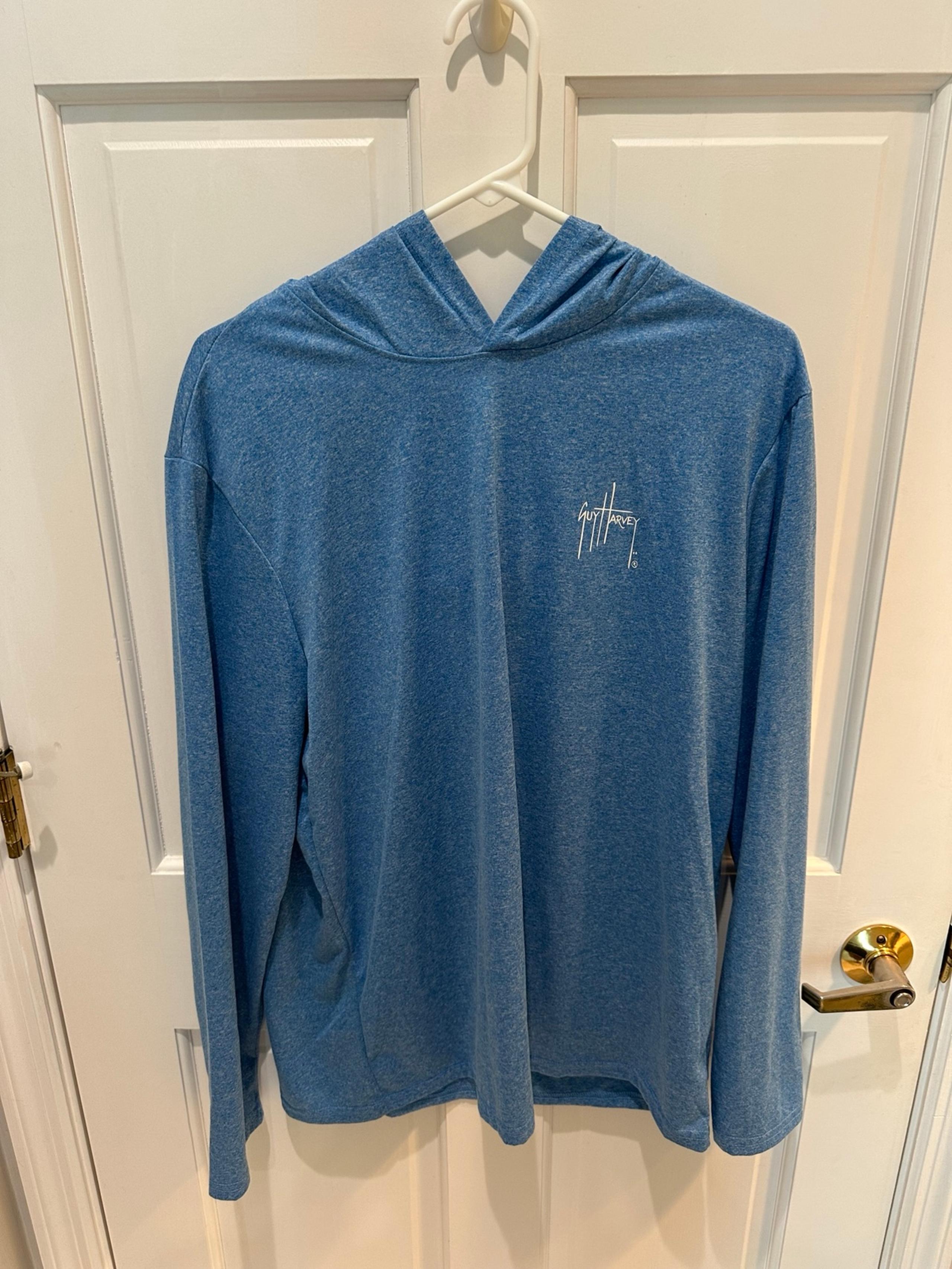 Guy Harvey - Men's Shark Sketch Long Sleeve Performance Hoodie