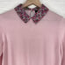 J. Crew Tippi Sweater Pink Floral Liberty Collar Women Small 100% Merino Wool