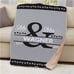 Personalized Wedding Couples Mr & Mrs Family Name Hearts Sherpa Blanket