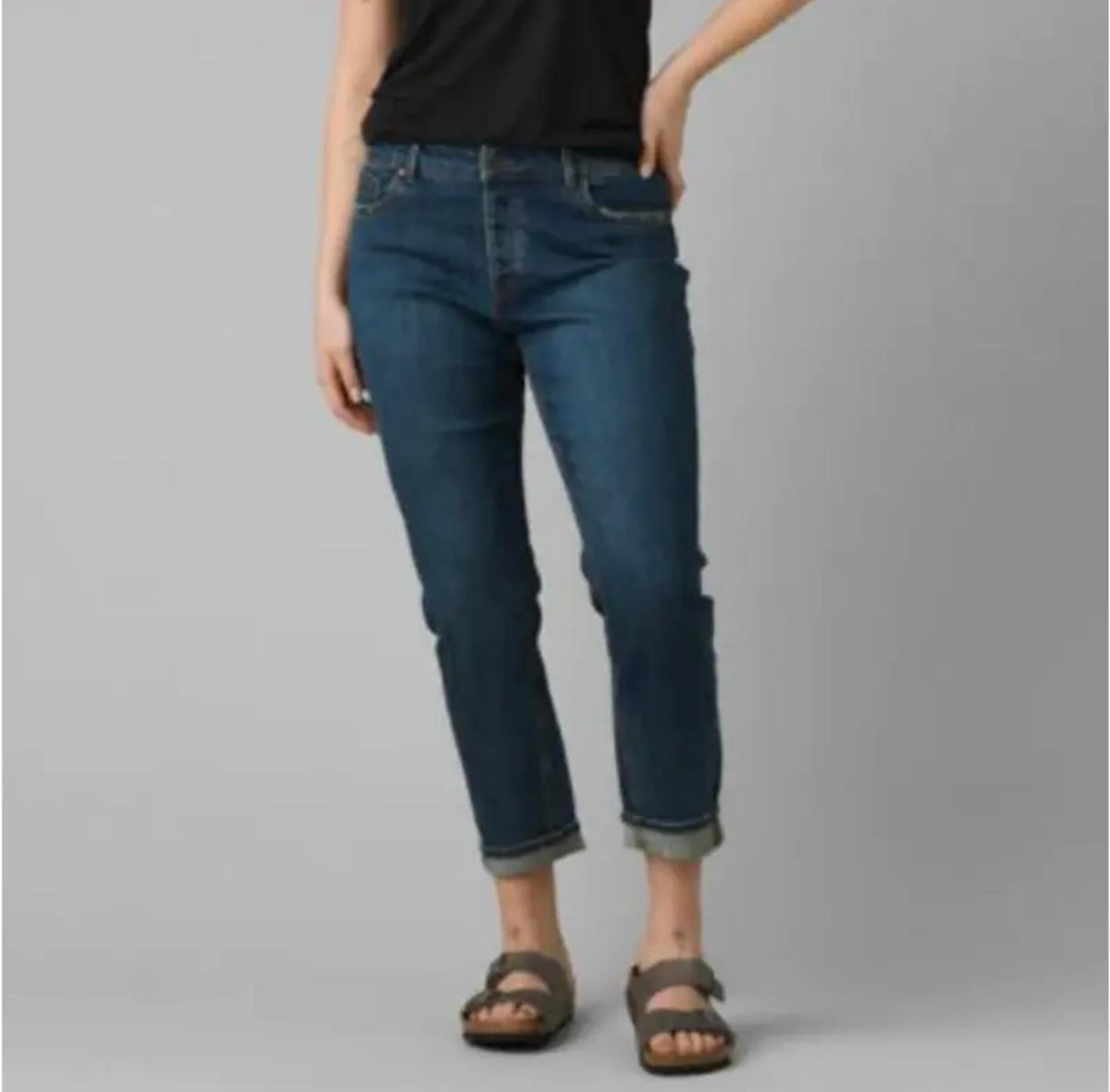 NWT Prana Mid-Rise Boyfriend Buxton Jean Deep Blue Size 6