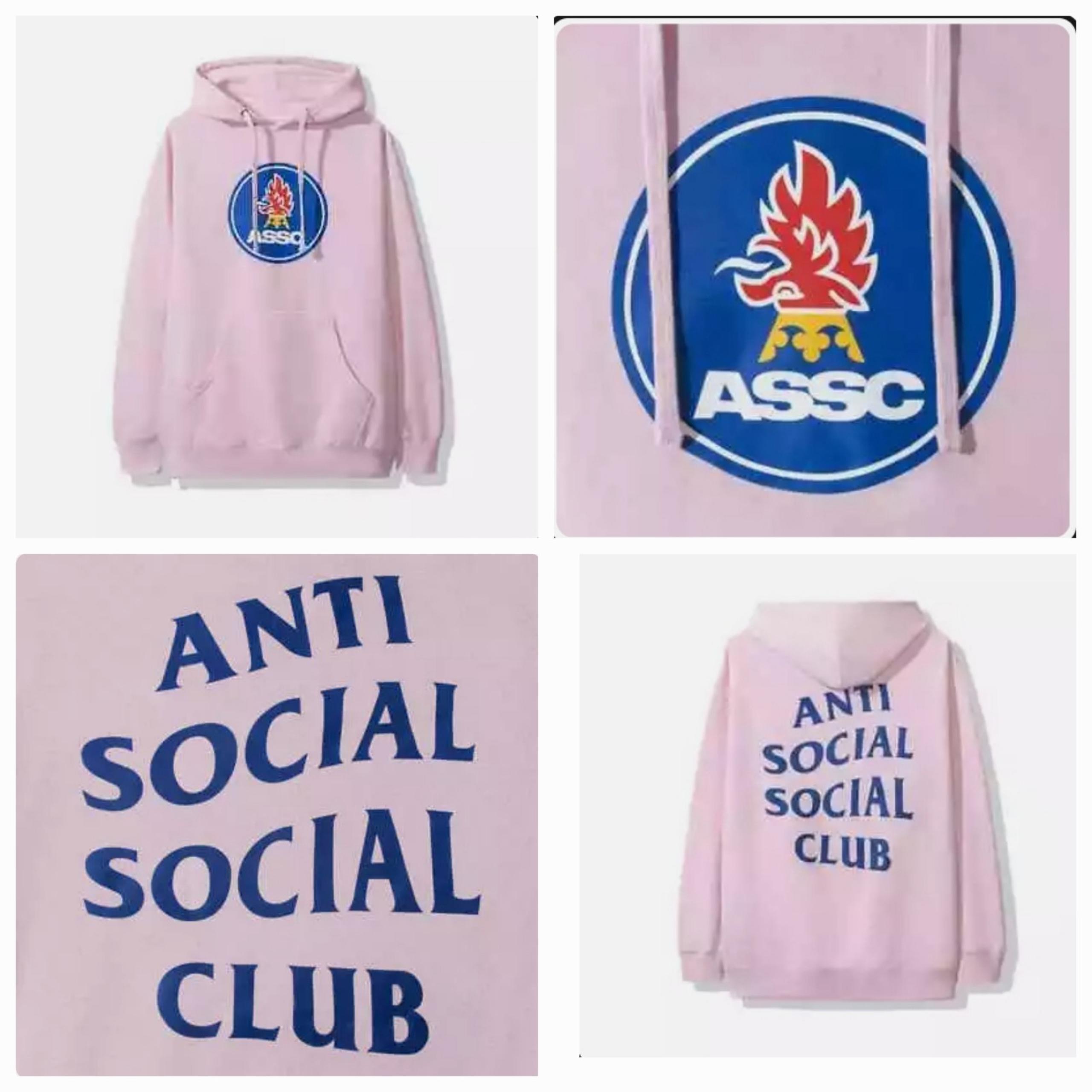 Anti Social Social Club "Rowena" Hoodie Pink - Men's size LARGE