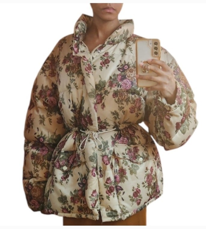 Vintage NAF NAF Floral Down Filled Puffer