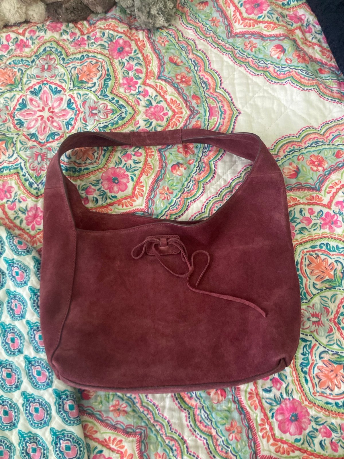 Lucky brand suede bow bag