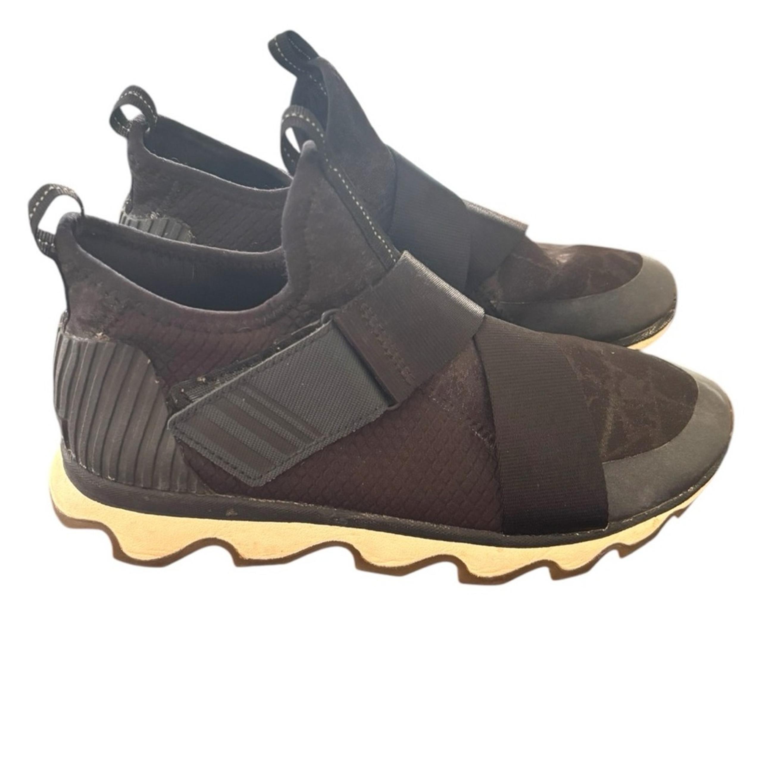 Sorel Kinetic Sporty Slip-On Sneakers Black Velcro Shoes 8.5 Women's Athleisure