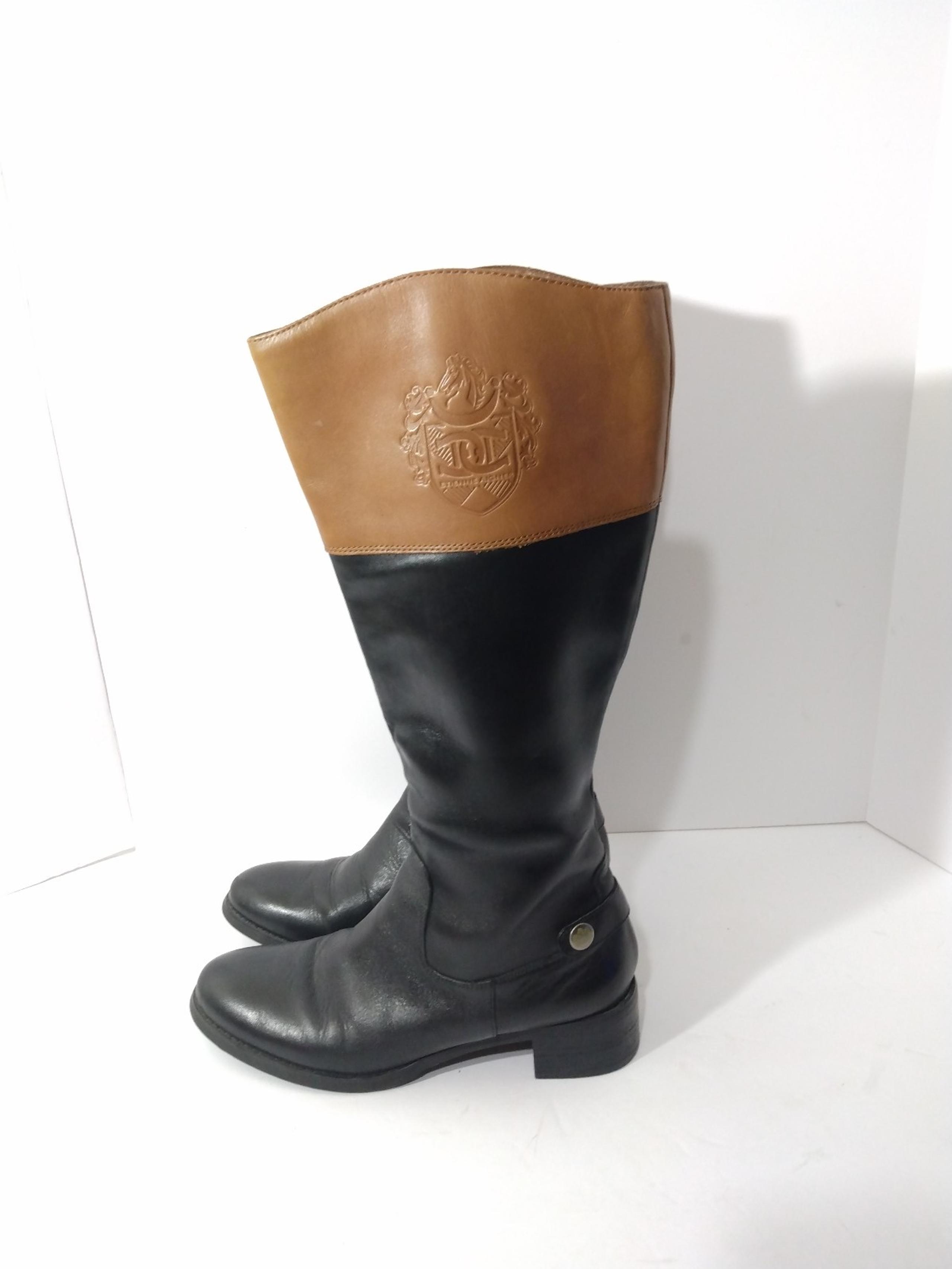 Womens Etienne Aigner Knee High Leather Riding Boots Sz 9.5